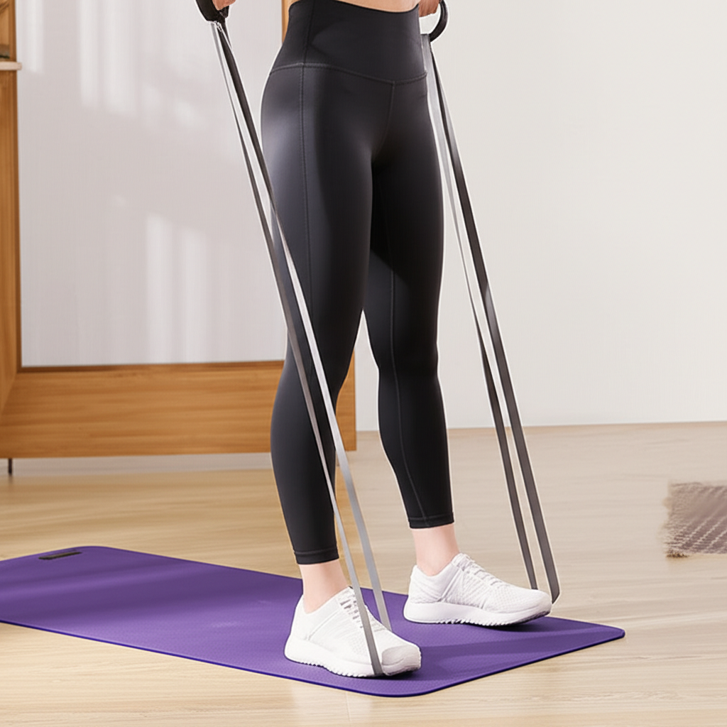 resistance band workout 15 min apartment fat loss